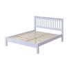 Consett Double Size Slatted Bed In White Washed Wax Finish