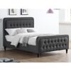 Taniel Linen Fabric Double Bed In Grey