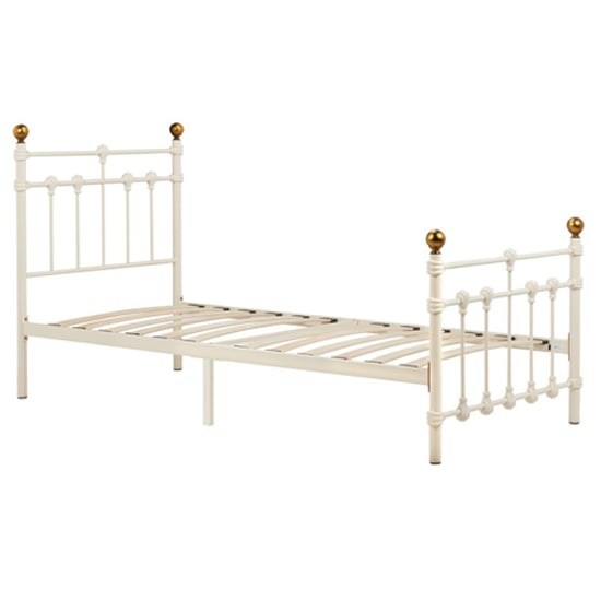 Atalla Metal Single Bed In Cream