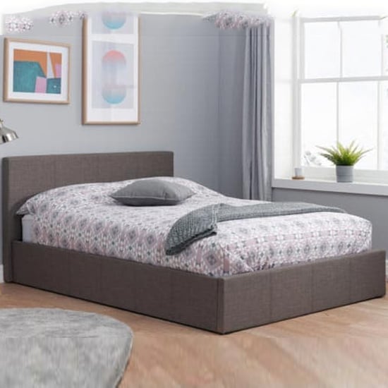 Berlins Fabric Ottoman Small Double Bed In Grey