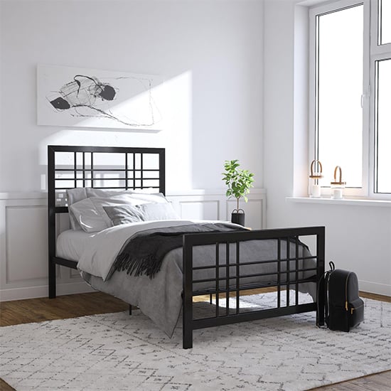 Burma Metal Single Bed In Black