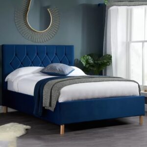 Laxly Fabric Ottoman Small Double Bed In Blue