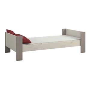 Satria Kids Wooden Single Bed In Whitewash Grey Brown