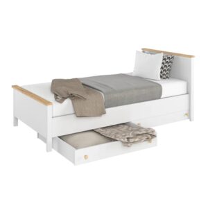 Sevilla Kids Single Bed With Mattress And Drawer In Matt White