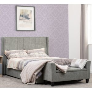 Ashburton Fabric Storage Ottoman Double Bed In Dark Grey