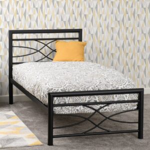 Kira Metal Single Bed In Black