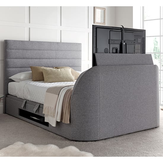 Alton Ottoman Marbella Fabric King Size TV Bed In Grey