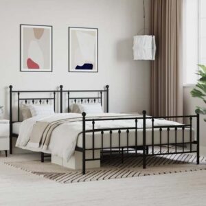 Attica Metal Super King Size Bed In Black