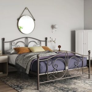 Beeville Metal King Size Bed In Bronze