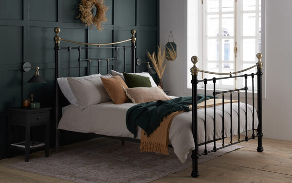 Birlea Bronte Metal Bed Frame, Double, Cream