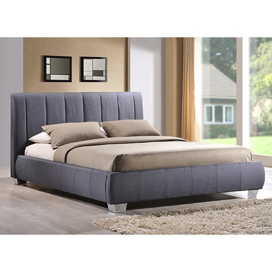 Braunston Fabric Upholstered Double Bed In Grey