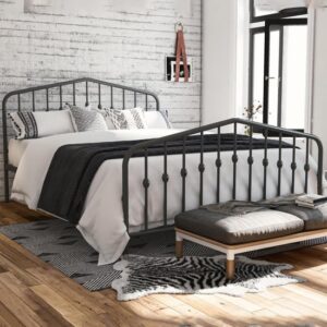 Brunswick Metal Double Bed In Grey