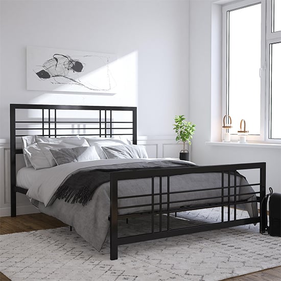 Burma Metal Double Bed In Black