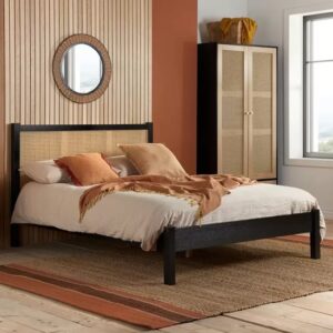 Coralie Wooden Double Bed In Black