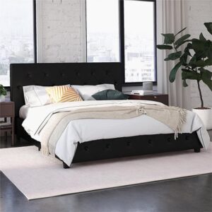 Dakotas Faux Leather Double Bed In Black