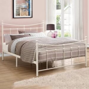 Emilia Metal Double Bed In Cream