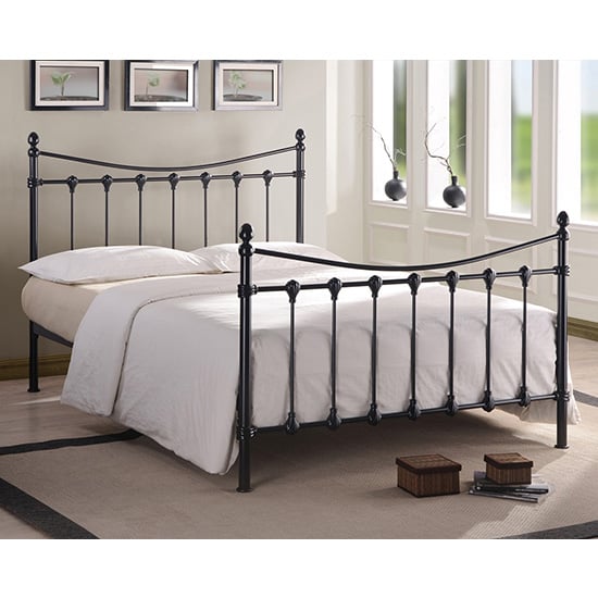 Florida Vintage Style Metal King Size Bed In Black