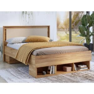 Irving Divan Wooden Double Bed In Mauvella Oak