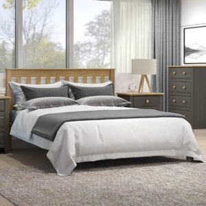 Kang Wooden Low End Double Bed In Oak