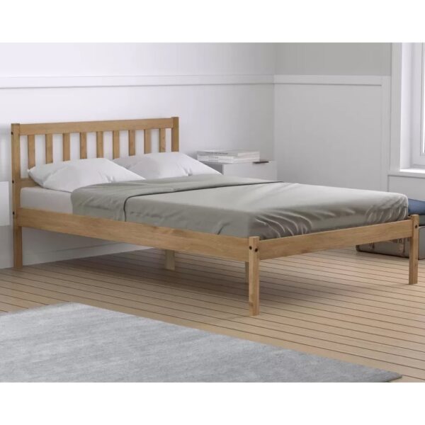 Ladson Wooden Small Double Bed In Brown