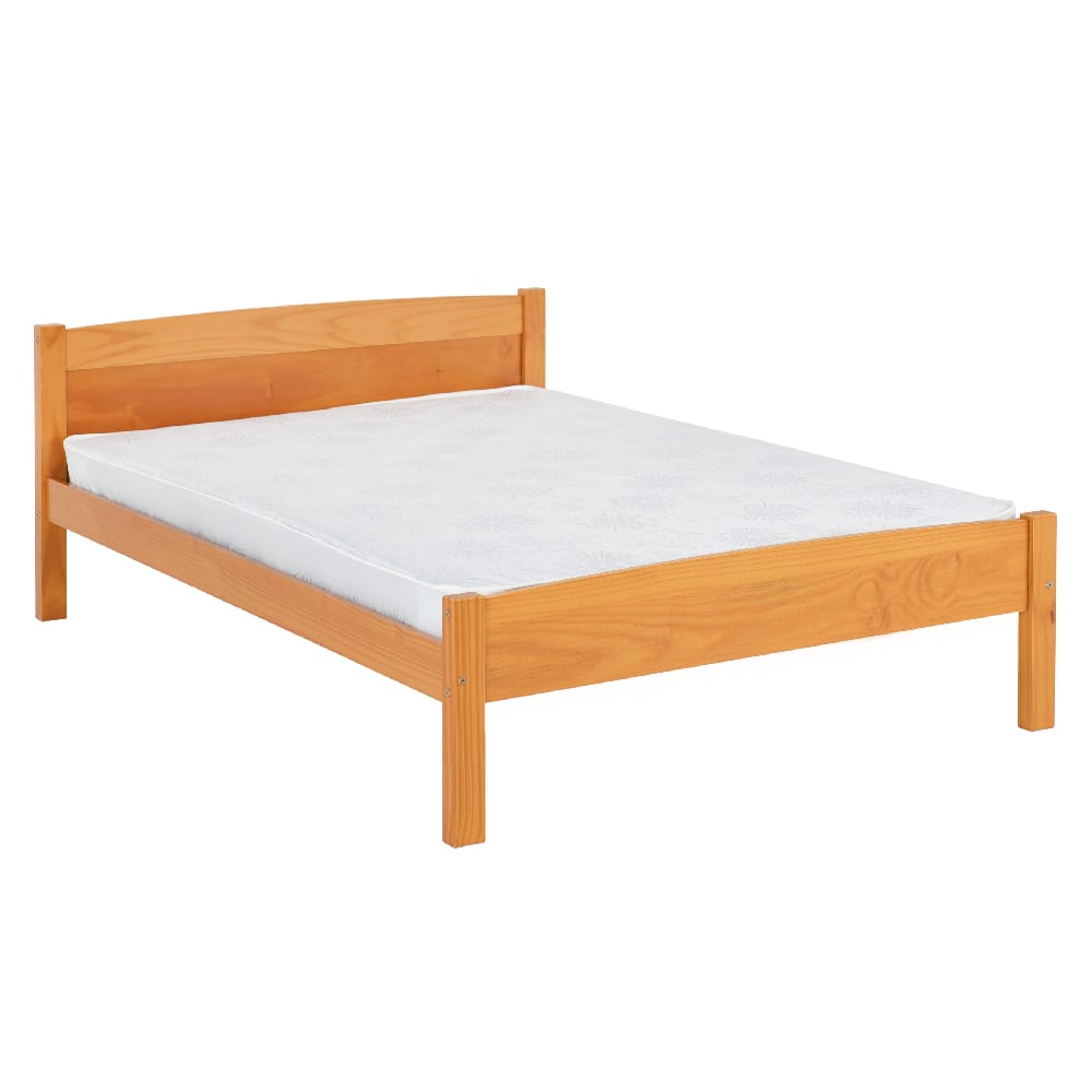 Misosa Wooden Double Bed In Antique Pine