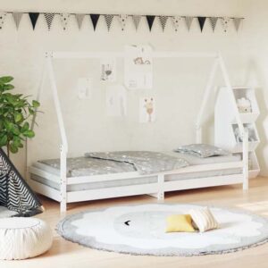 Narva Kids Solid Pine Wood Single Bed In White