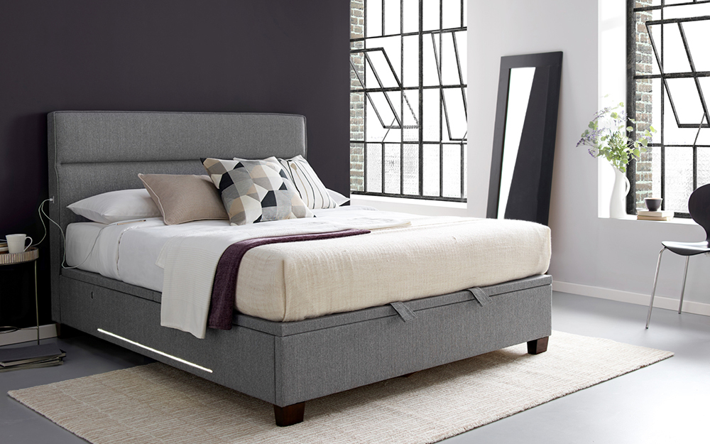 Novo Chico LED Ottoman Bed Frame, King Size