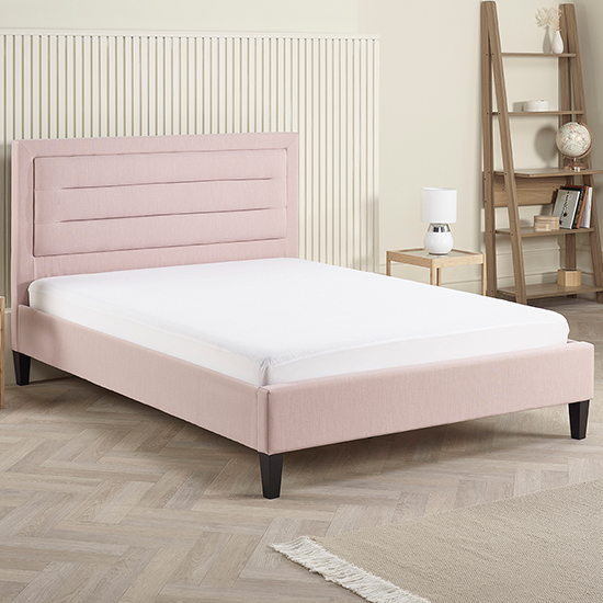 Picasso Fabric King Size Bed In Pink