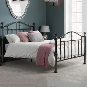 Vittorio Metal King Size Bed In Black Nickel