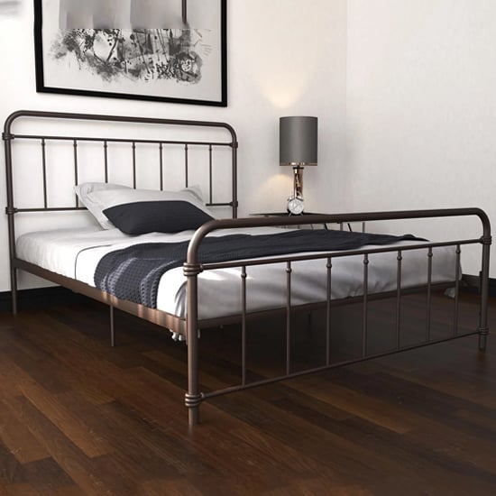 Wayne Metal King Size Bed In Bronze