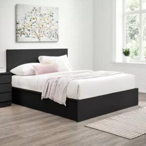 Oakley Ottoman Wooden King Bed In Black