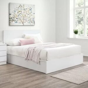 Oakley Ottoman Wooden King Bed In White