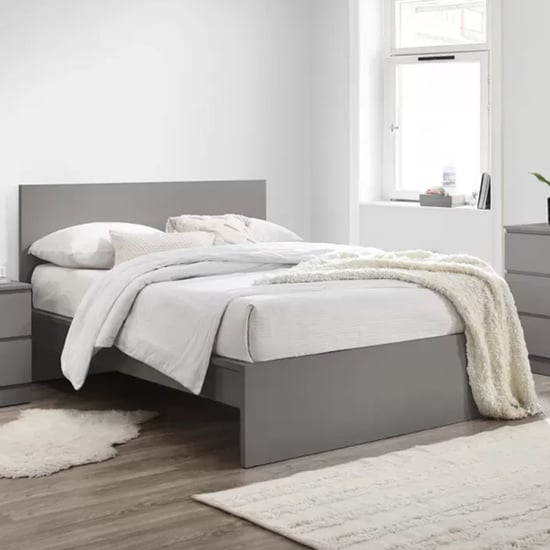 Oakley Wooden King Bed In Grey