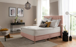 Silentnight Bloomsbury Dusky Pink Velvet Bed Frame, King Size, 2 Drawers